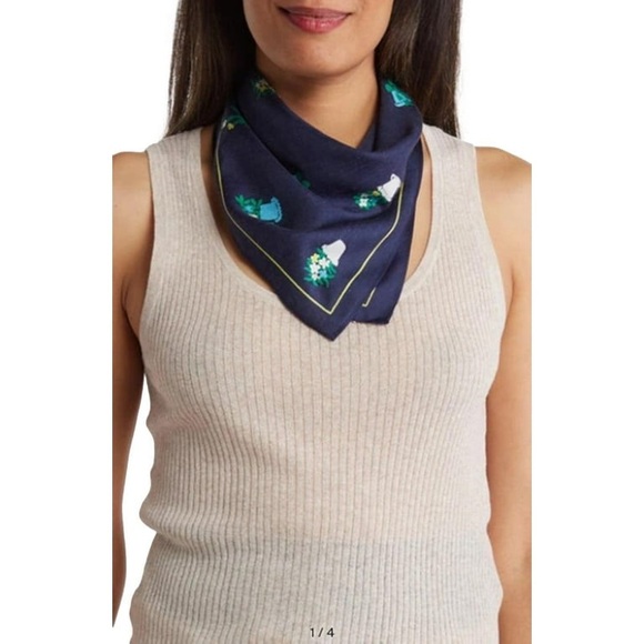 NWT Kate Spade New York House Plants Cotton-Silk Bandana Scarf